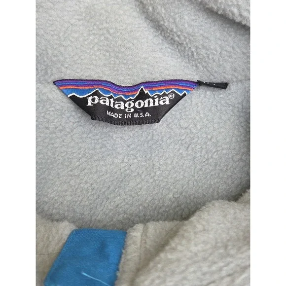 Vtg 80s Patagonia Vest Blue Fleece Nylon Shelled Synchilla Size 11/12 Women S?